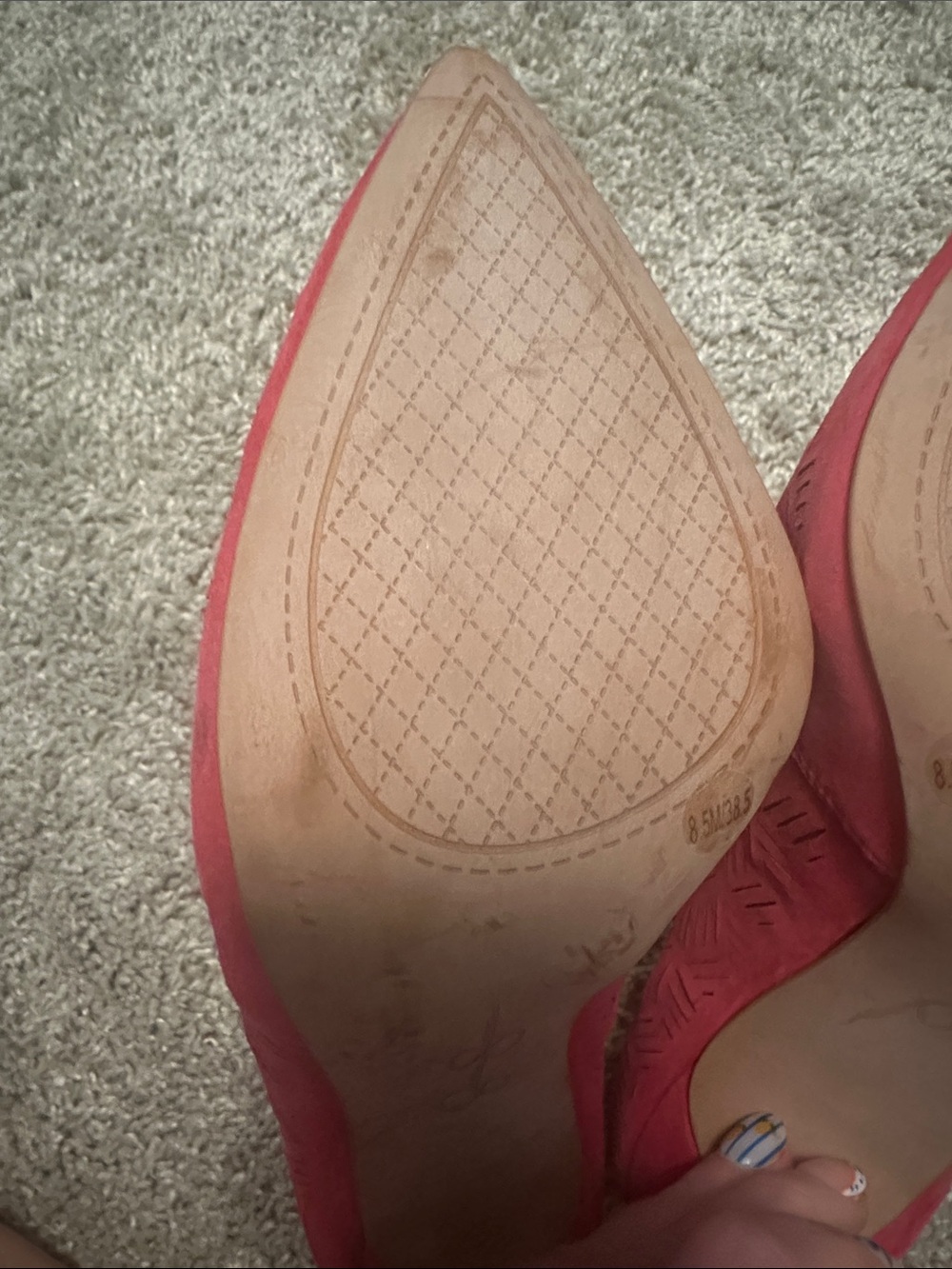Jessica Simpson Charie Pink Suede Laser-Cut Pointed-Toe Stilettos NWOB - Picture 9 of 10